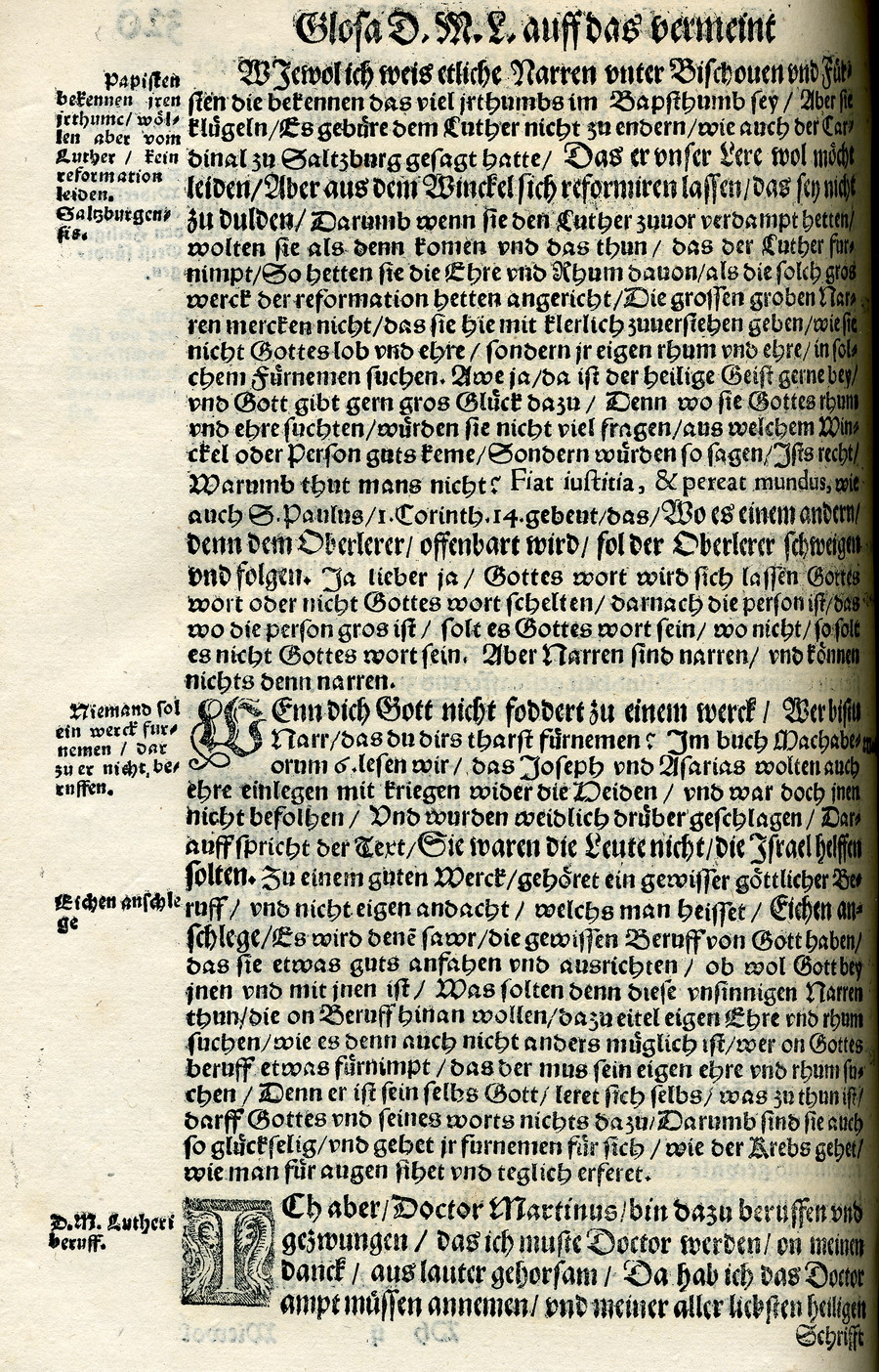 Martin Luther als der Johannes Hus geweissagte und von Gott berufene Erneuerer der Kirche, 1531 