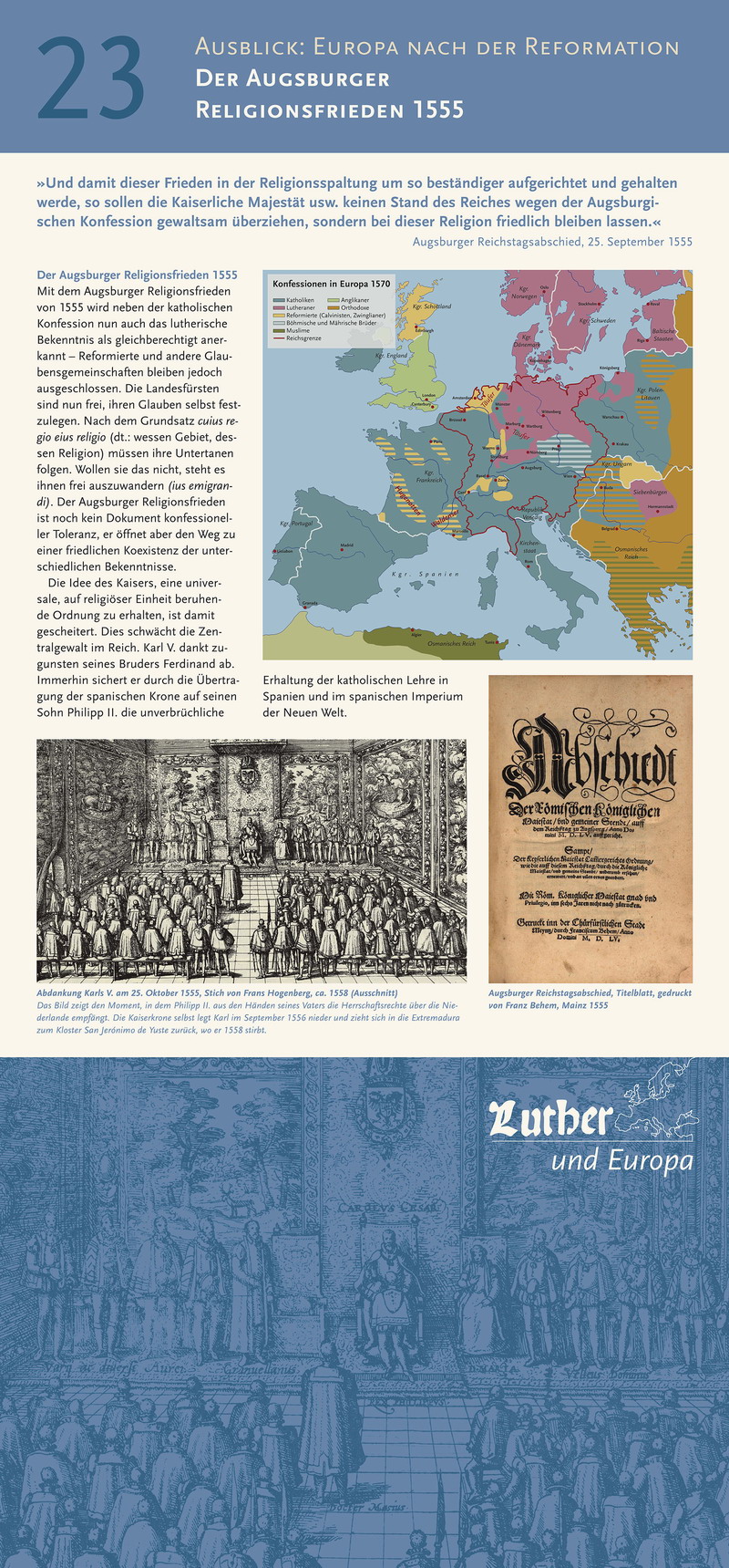 Der Augsburger Religionsfrieden 1555 Der Augsburger Religionsfrieden 1555