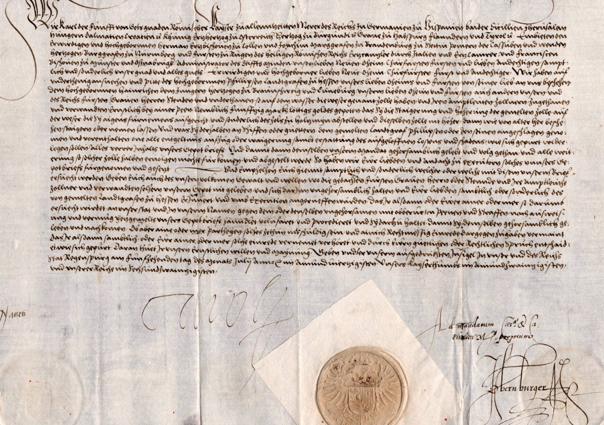 Der Geheimvertrag zwischen dem katholischen Kaiser Karl V. und dem protestantischen Landgrafen Philipp I., Sommer 1541 Der Geheimvertrag zwischen dem katholischen Kaiser Karl V. und dem protestantischen Landgrafen Philipp I., Sommer 1541
